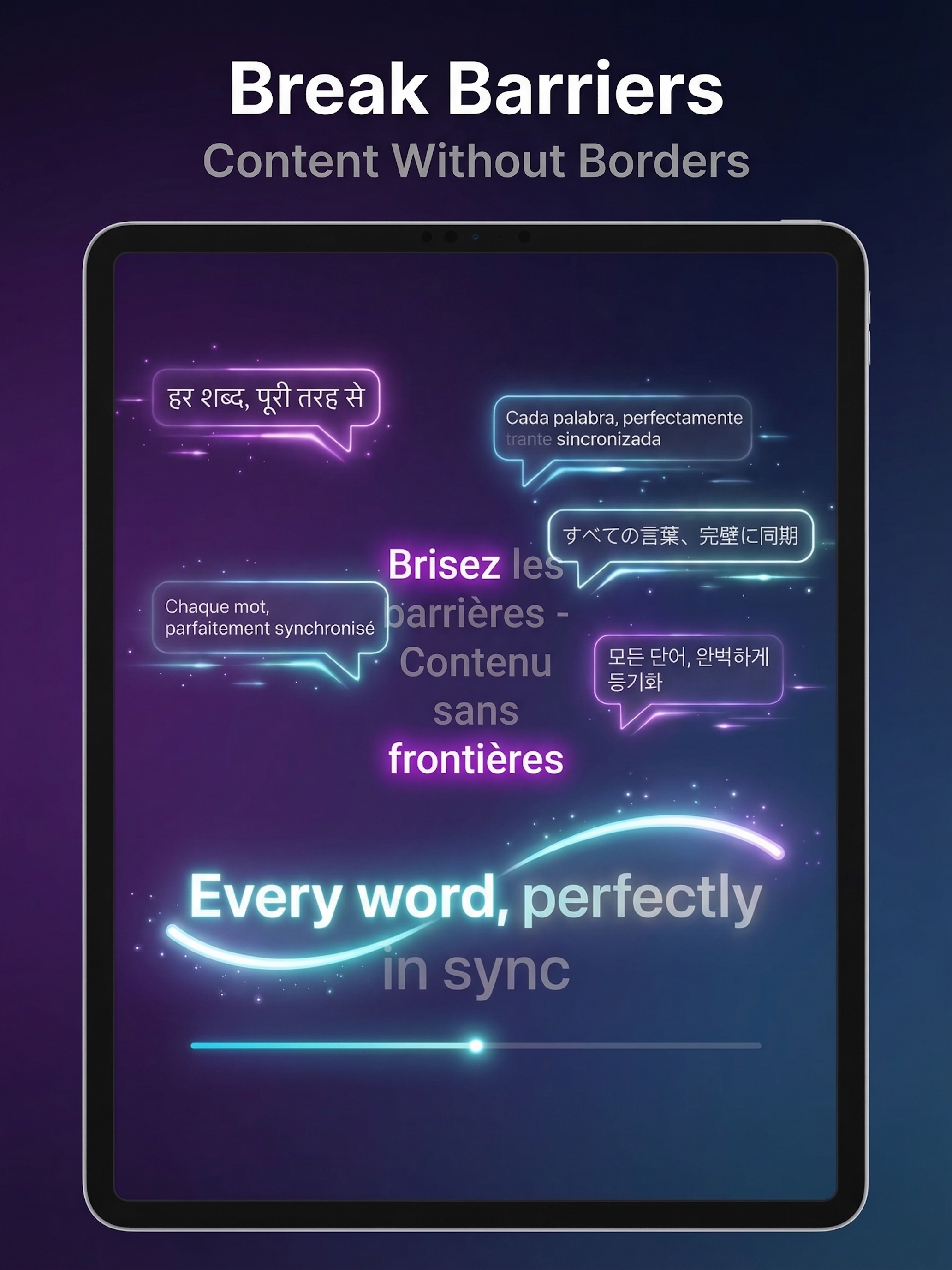 AI Video Dubbing Studio iPad landscape view